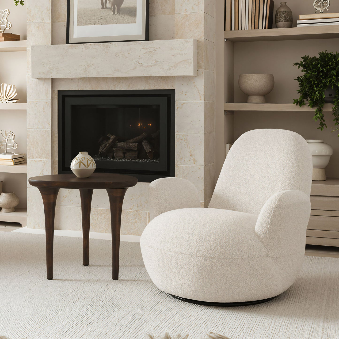 Lunet - Swivel Chair - White