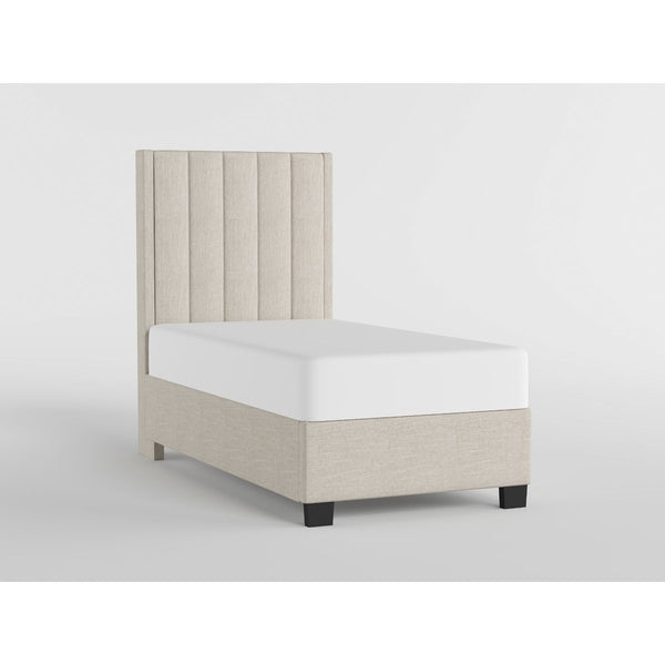 39" Light Beige Chenille Platform Bed