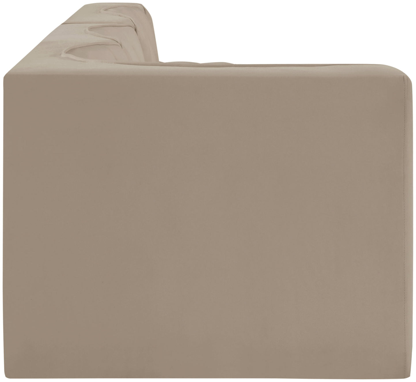 Rummi - Velvet Performance Fabric Upholstered 4 Piece Modular Sectional With Reverse Corner Chair