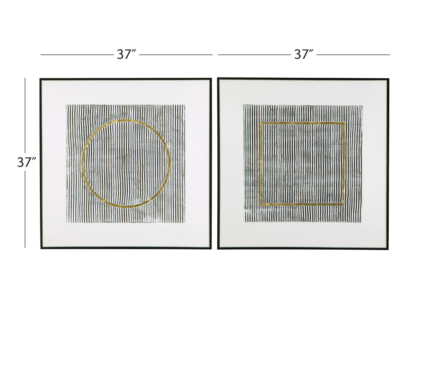 Graphite Canvas Art (Set of 2) - White