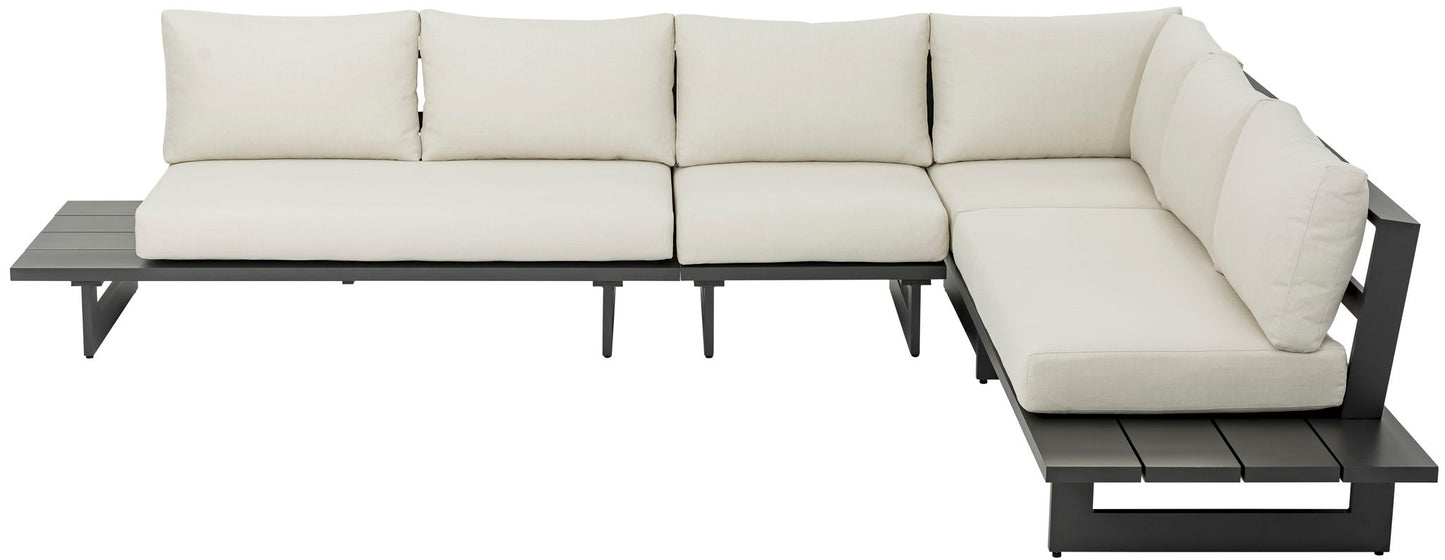 Maldives - 4 Piece Water Resistant Outdoor Patio Modular Sectional With Gray Base