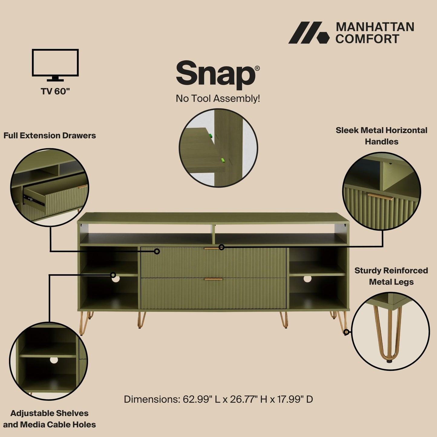 Manhattan Dumbo - Fluted TV Stand