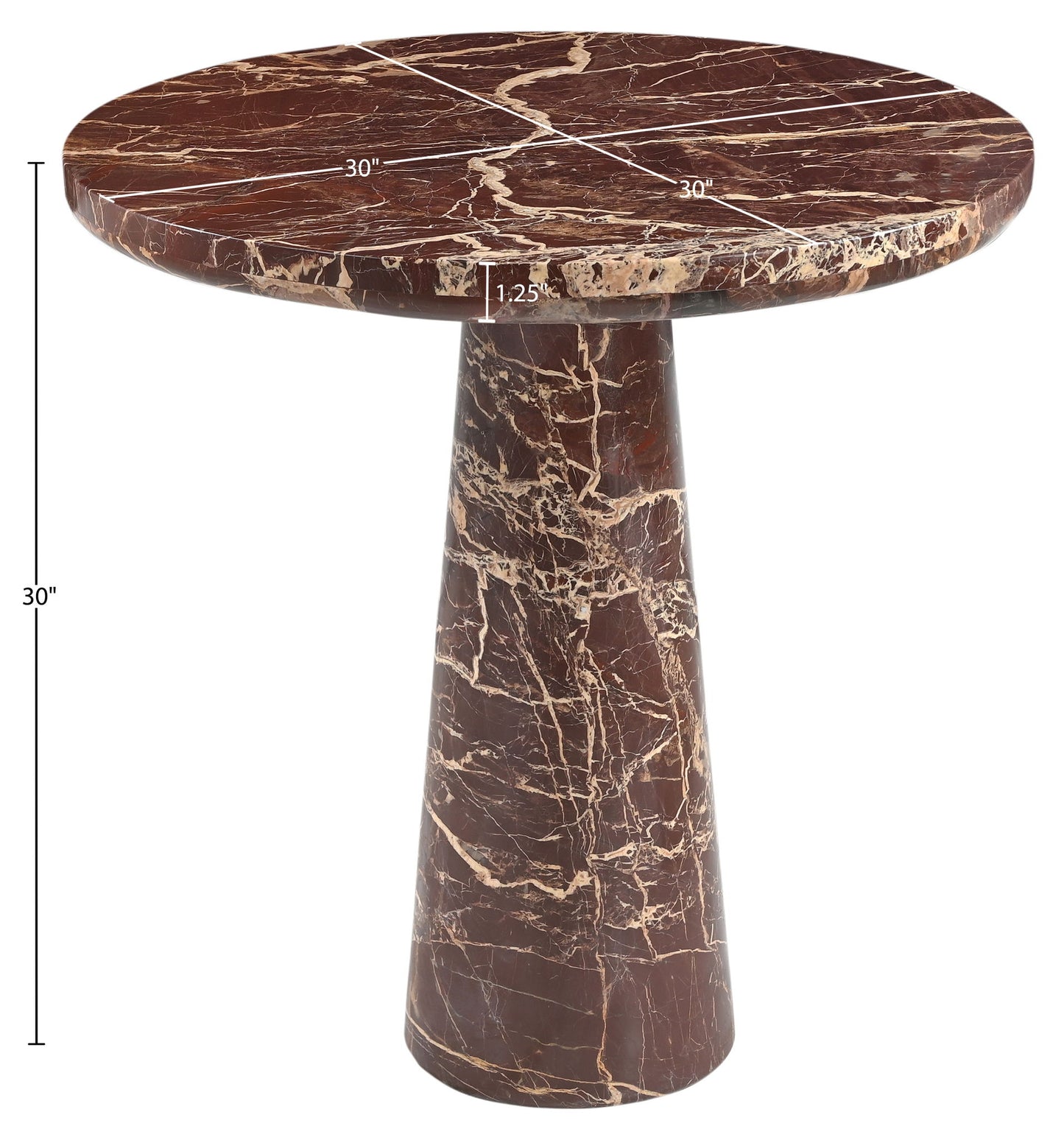 Fontelina - 30" Genuine Marble Bistro Dining Table