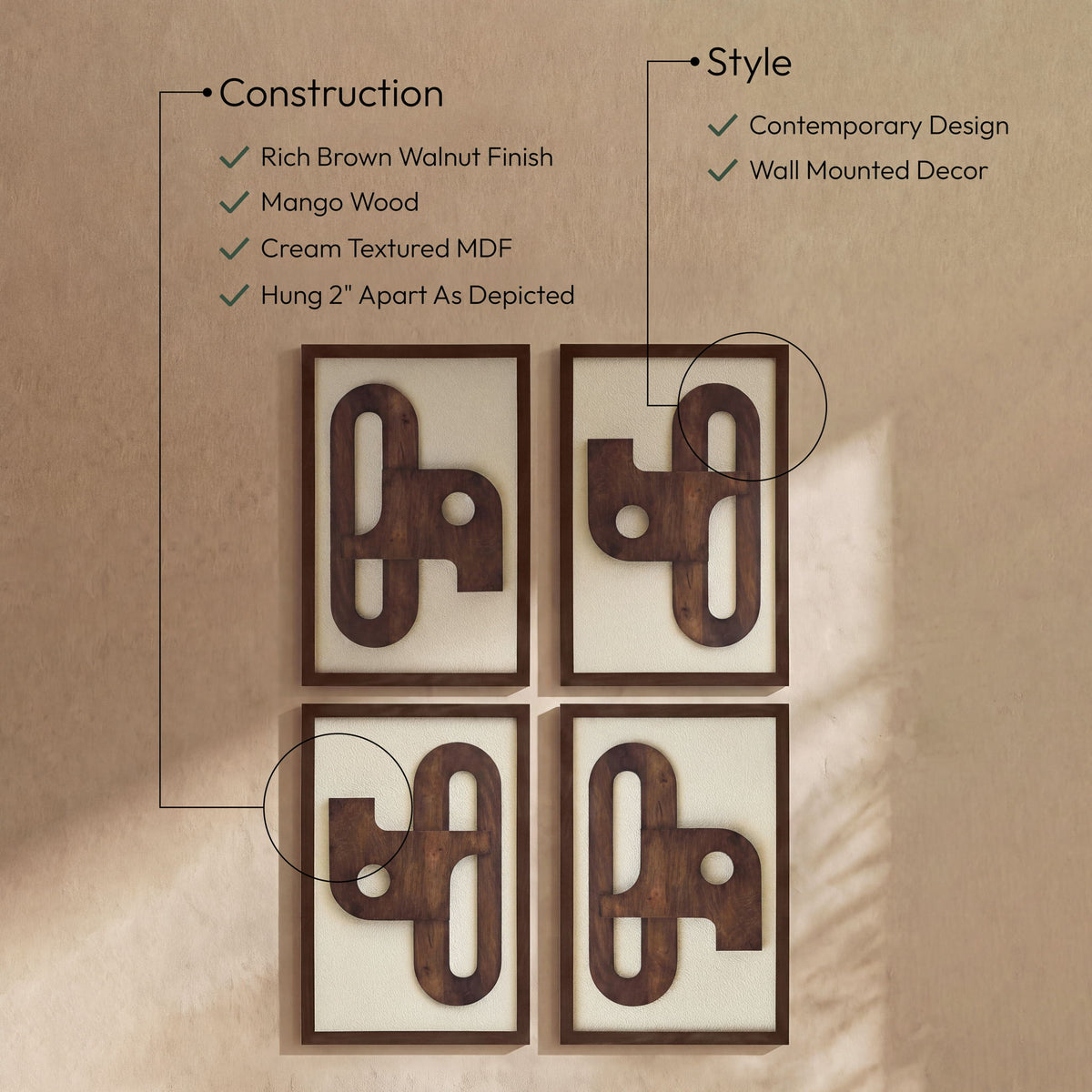Arid - 4 Piece Wall Art