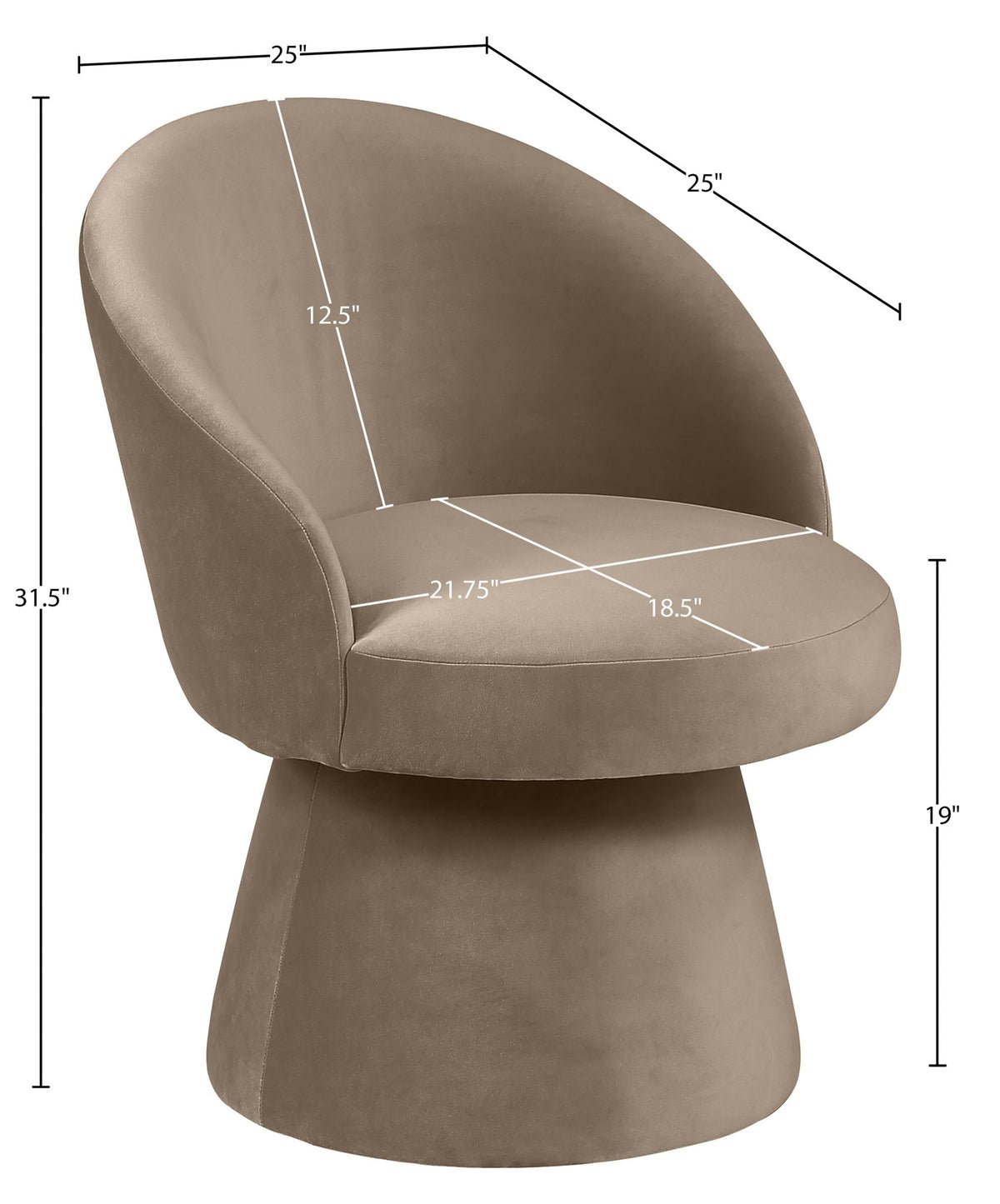 Selene - Upholstered Swivel Dining Chair