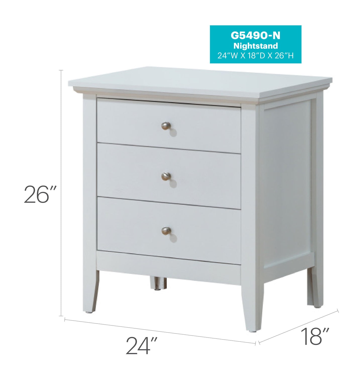Glory Furniture - Hammond - 3 Drawer Nightstand