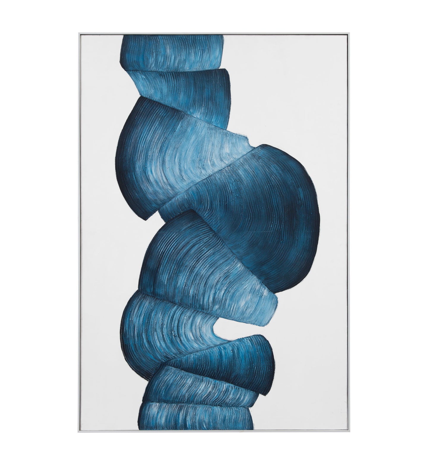 Ribbons Canvas Art - White / Blue