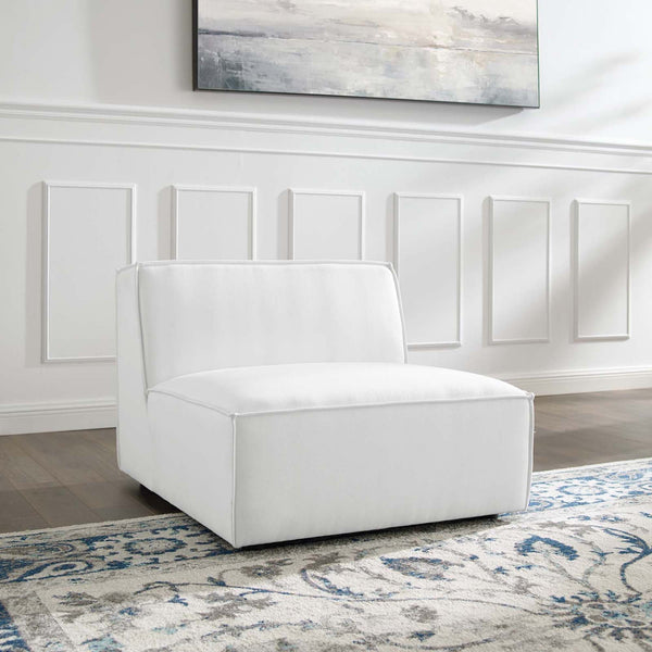 Restore Sectional Sofa Armless Chair - White
