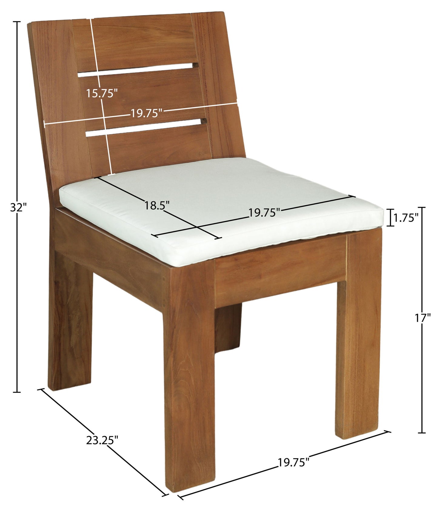 Mirella - Water Resistant Fabric Upholstered Outdoor Patio Dining Side Chair