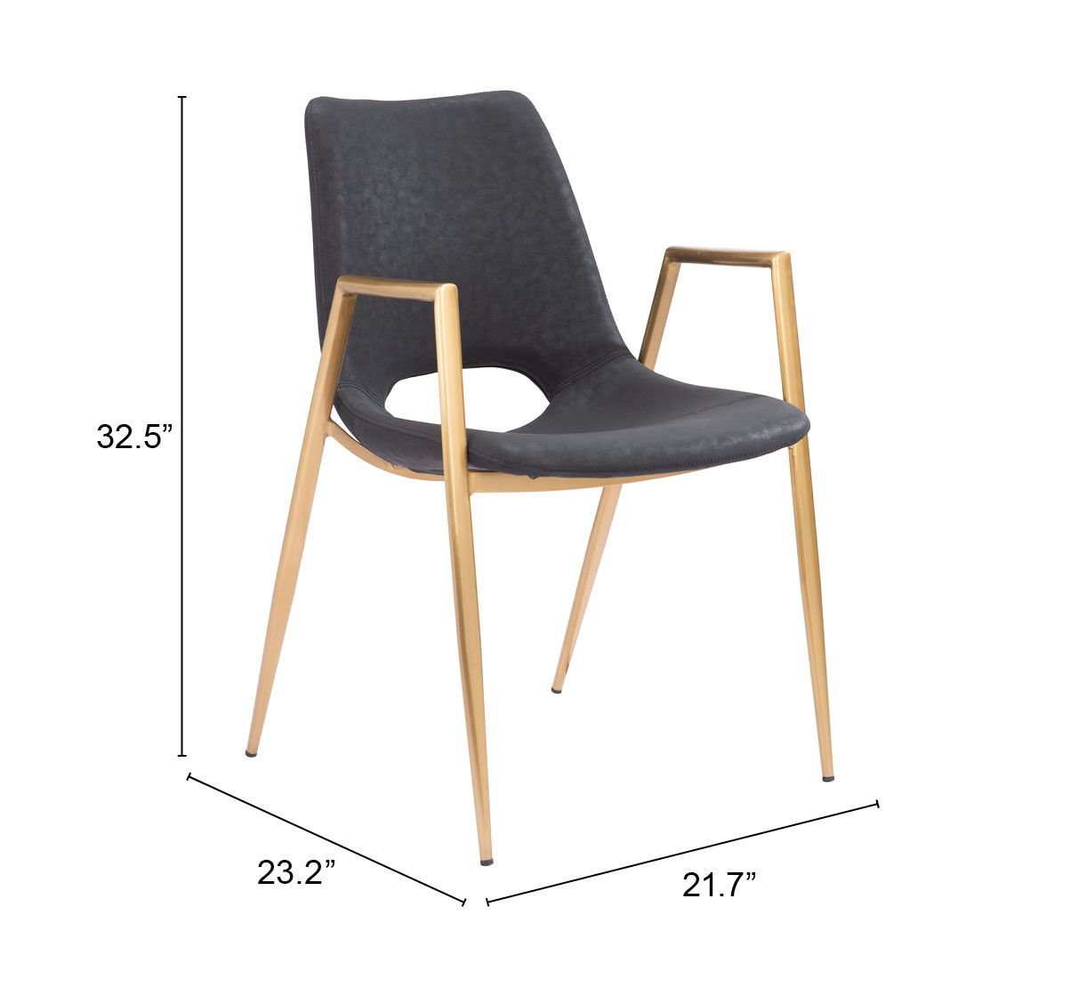 Desi - Dining Chair With Gold Legs (Set of 2)