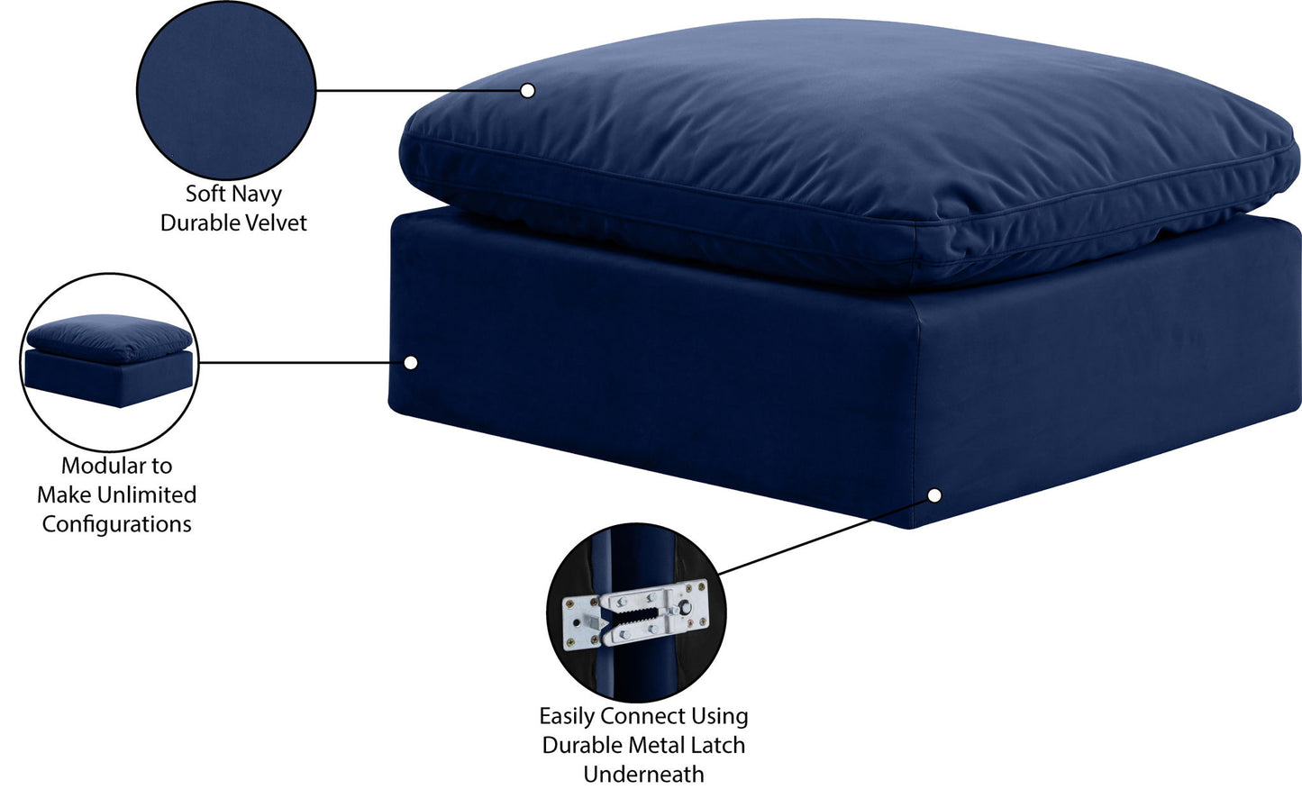 Indulge - Velvet Ottoman