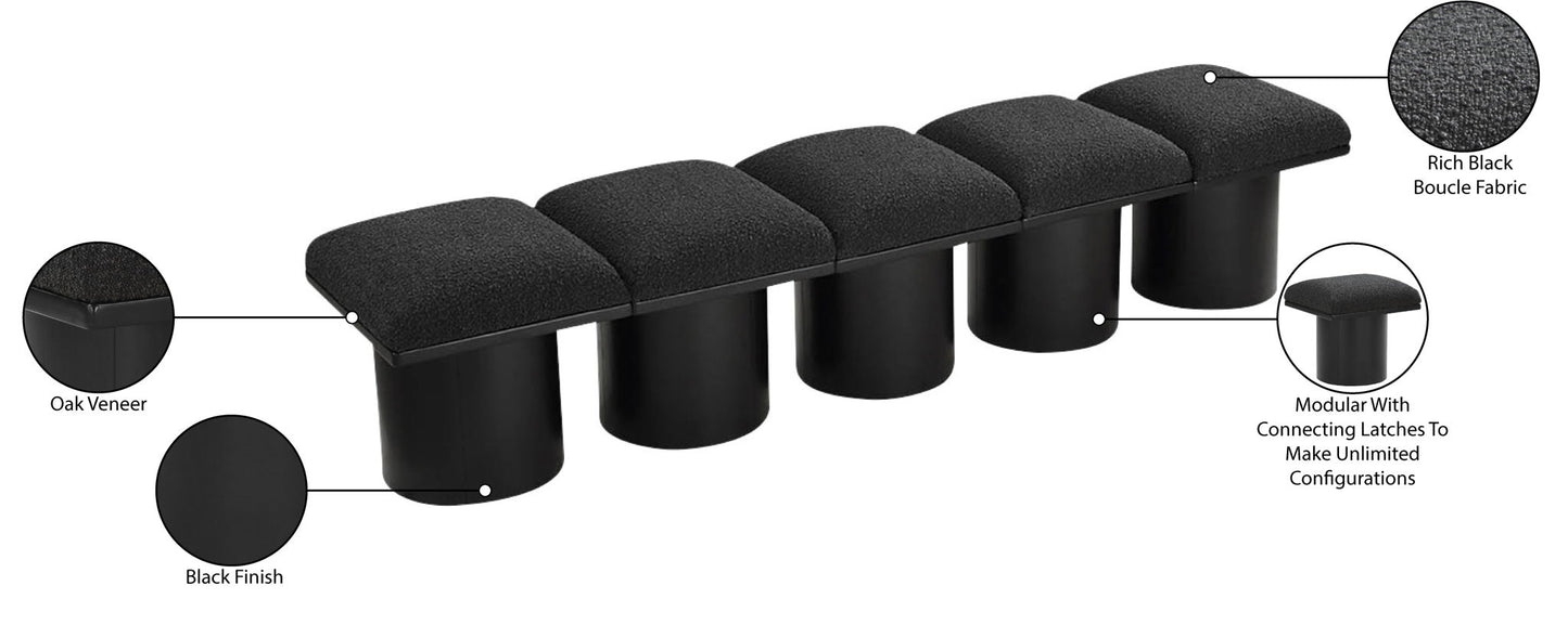 Pavilion - 5 Piece Modular Bench With Black Base