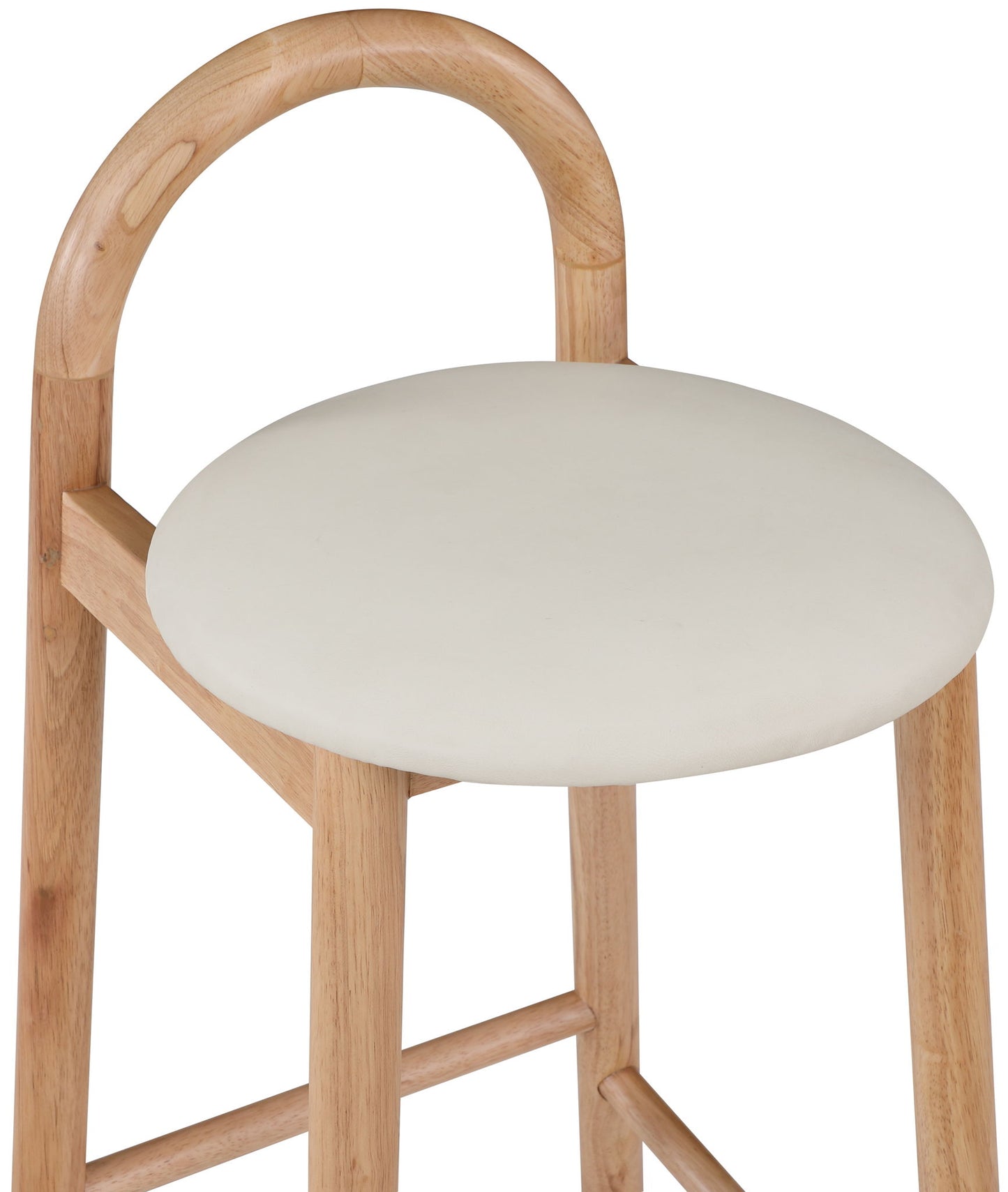 Calvin - Faux Leather Stool - Light Brown Legs