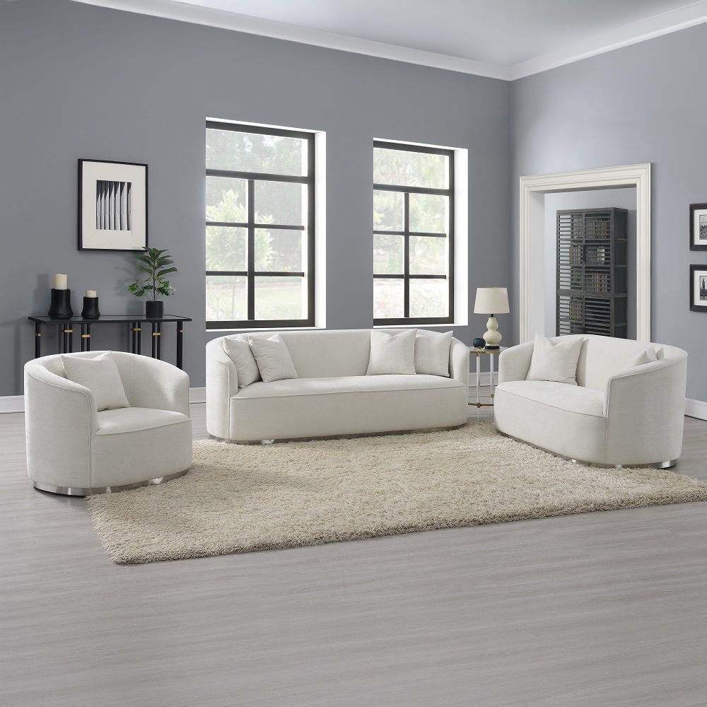 Odette - Sofa With 4 Pillows - Beige Chenille