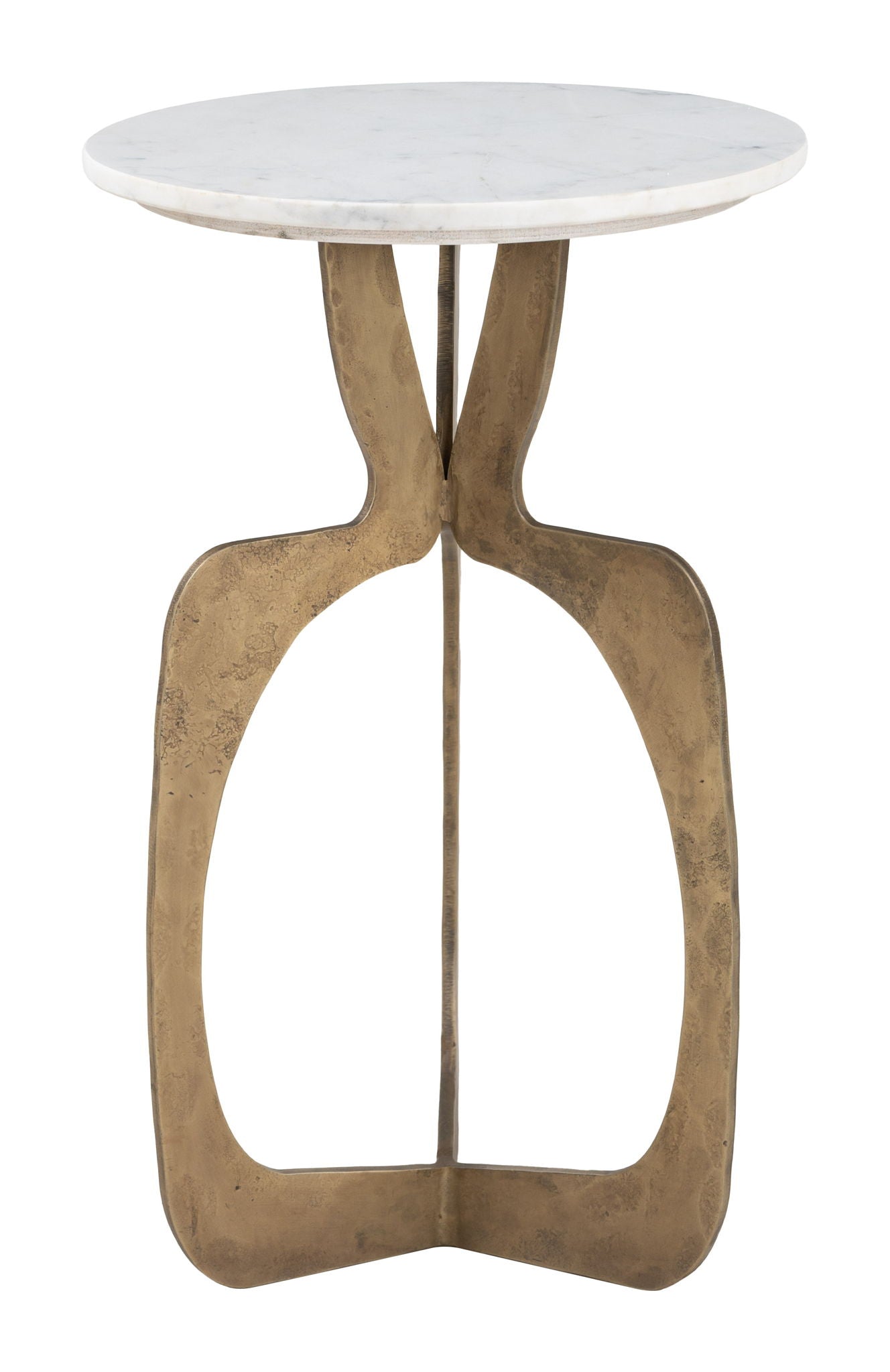 Ophelia - Side Table - White / Brass