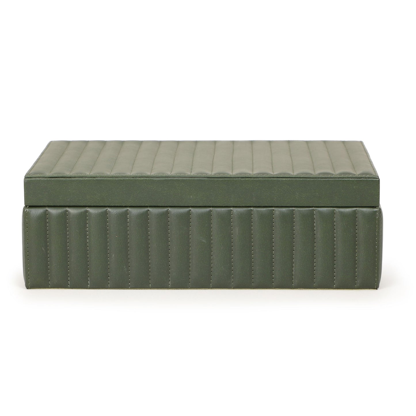 Eton - Ribbed Vegan Leather Hospitality Grade Storage Box - Green