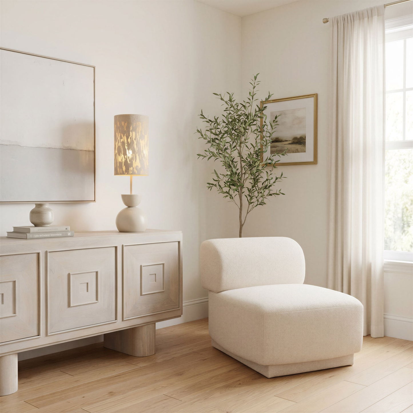 Rura - Accent Chair - Heathered Beige
