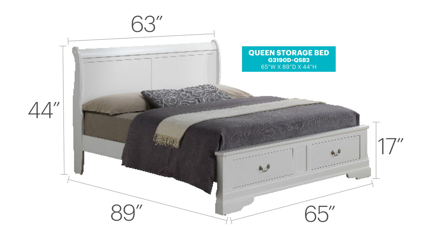 Glory Furniture - Louis Phillipe - Storage Bed