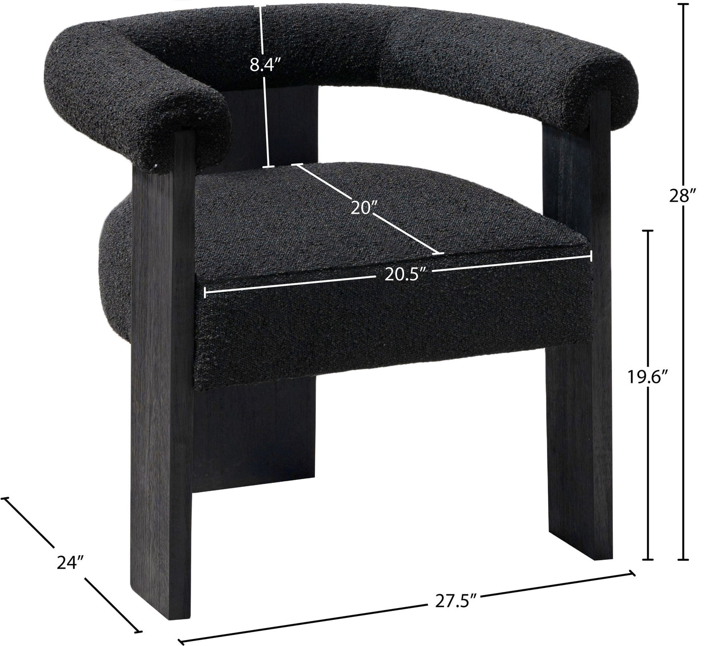 Barrel - Dining Chair - Black Legs