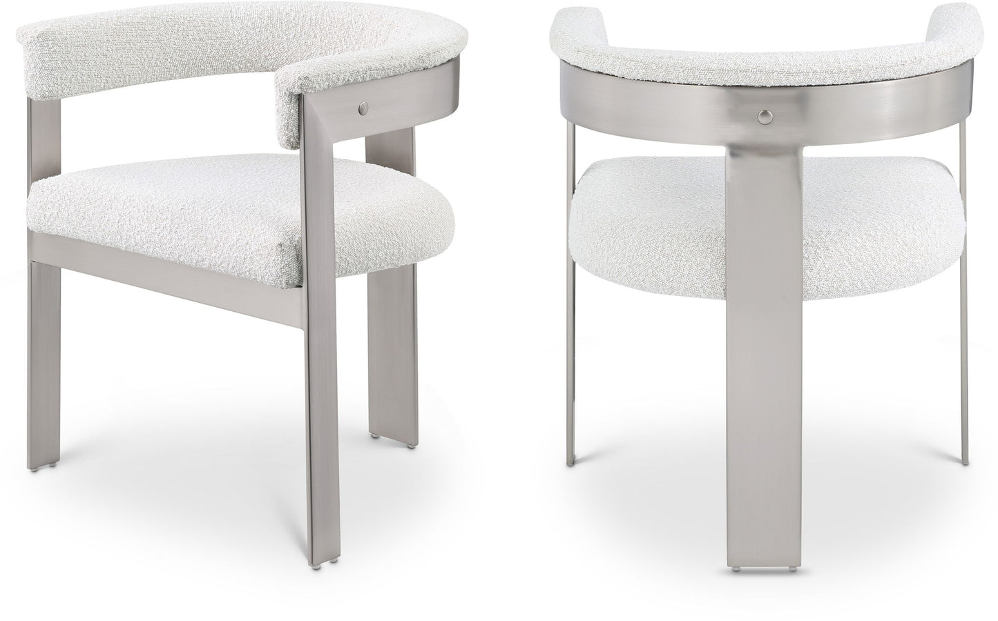 Romeo - Boucle Dining Chair With Silver Base (Set of 2)