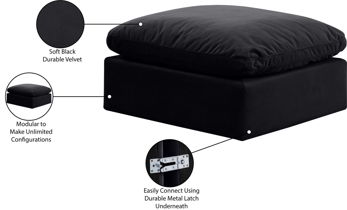 Indulge - Velvet Ottoman