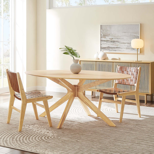Crossroads Wood Dining Table - 71" Oval, Oak