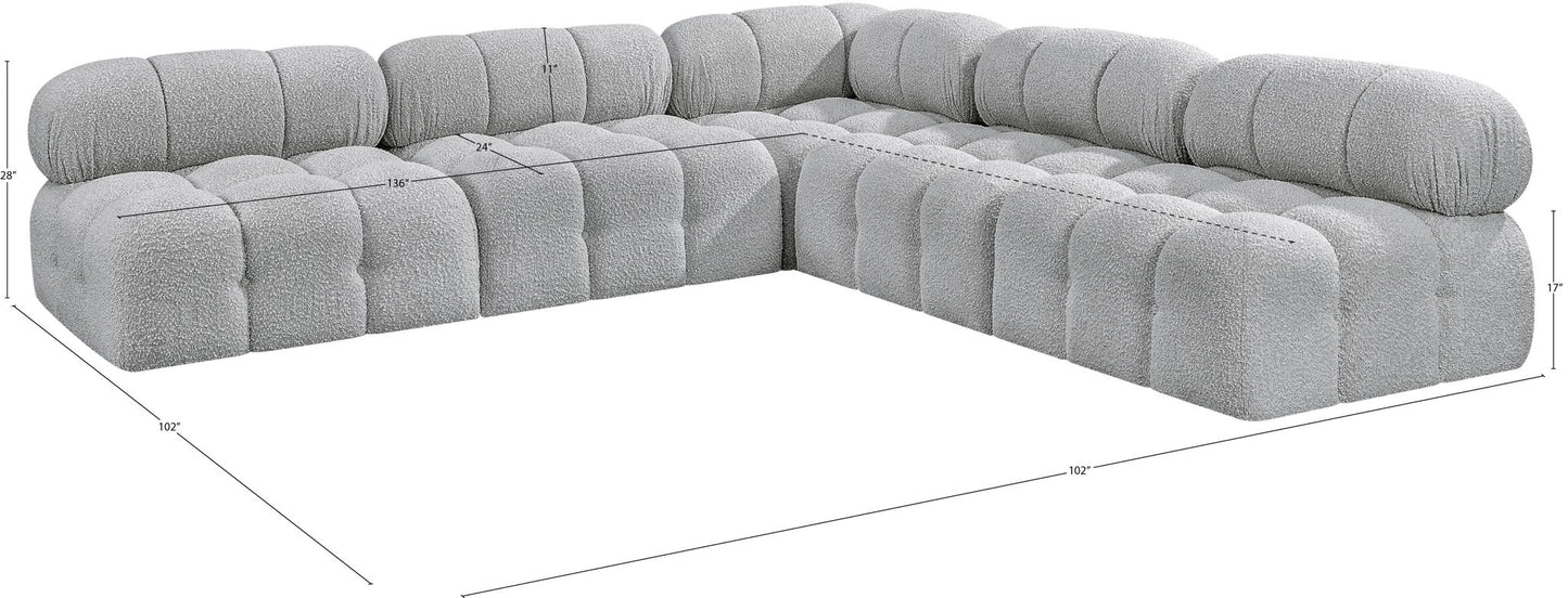 Ames - 5 Piece Fabric Modular Corner Sectional