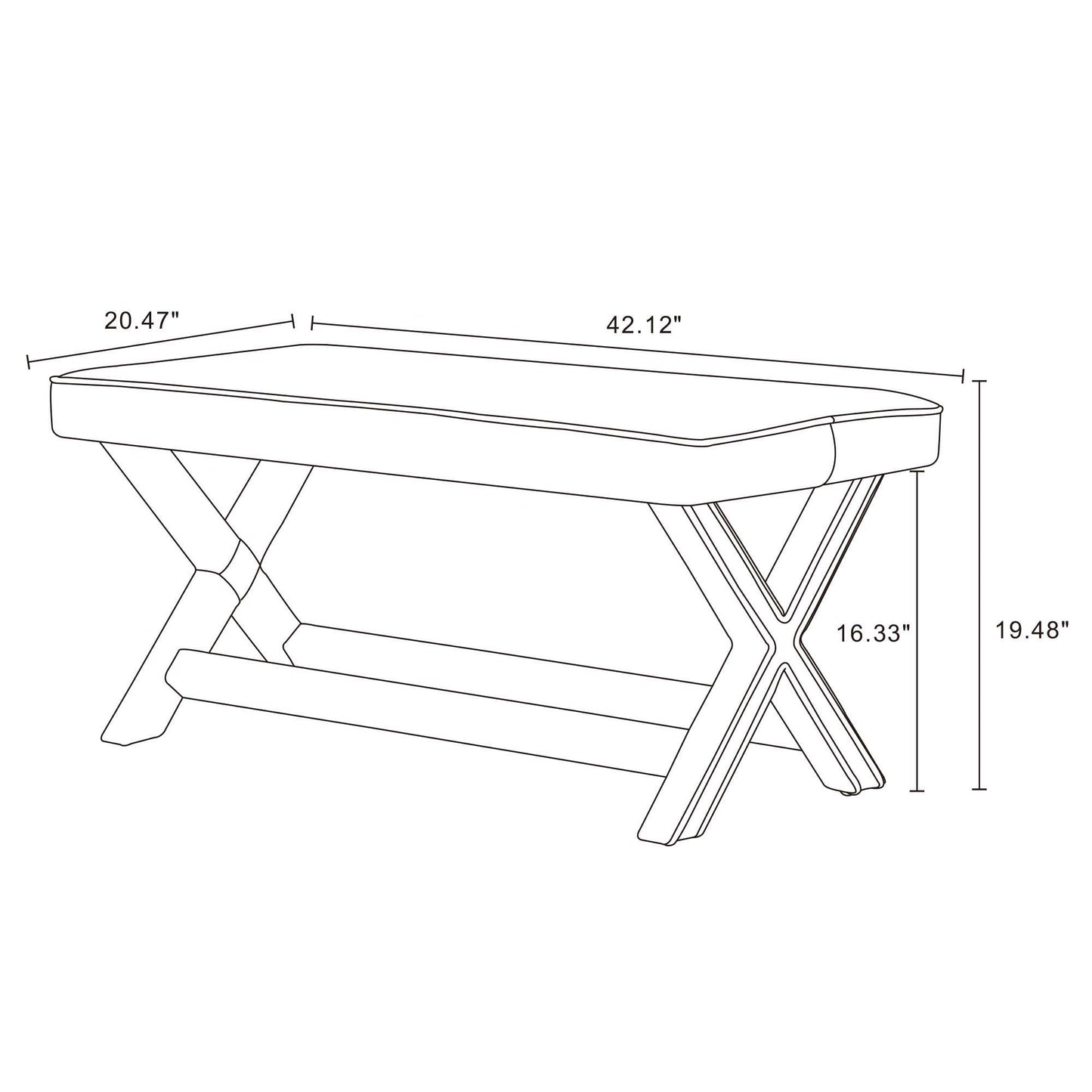 Manhattan Abigail - Velvet Accent Bench