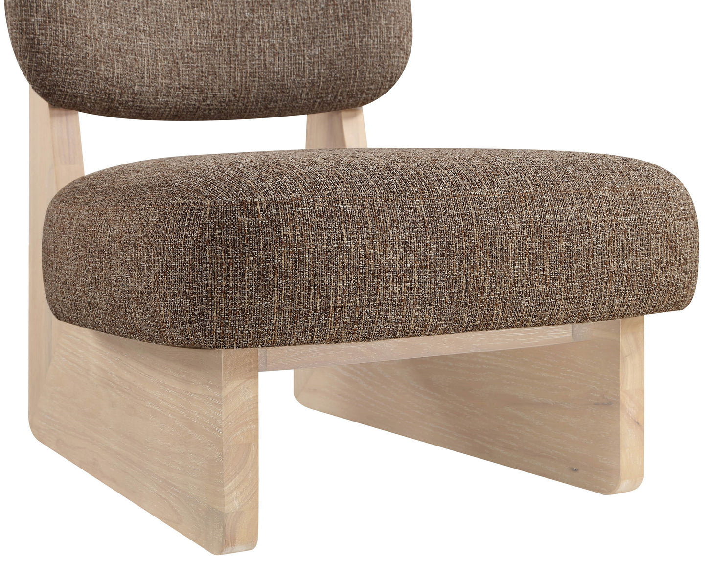 Vetra - Linen Textured Fabric Upholstered Accent Chair With Natural Base
