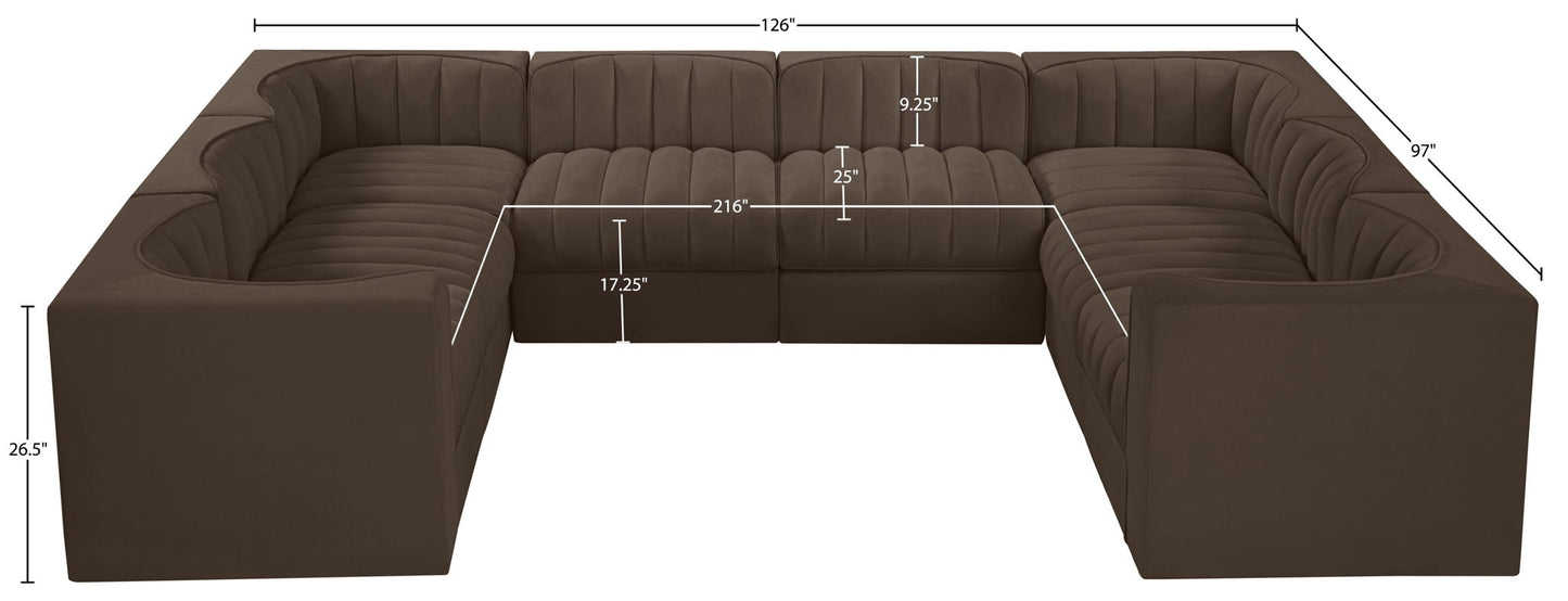 Rummi - Velvet Performance Fabric Upholstered Modular Sectional