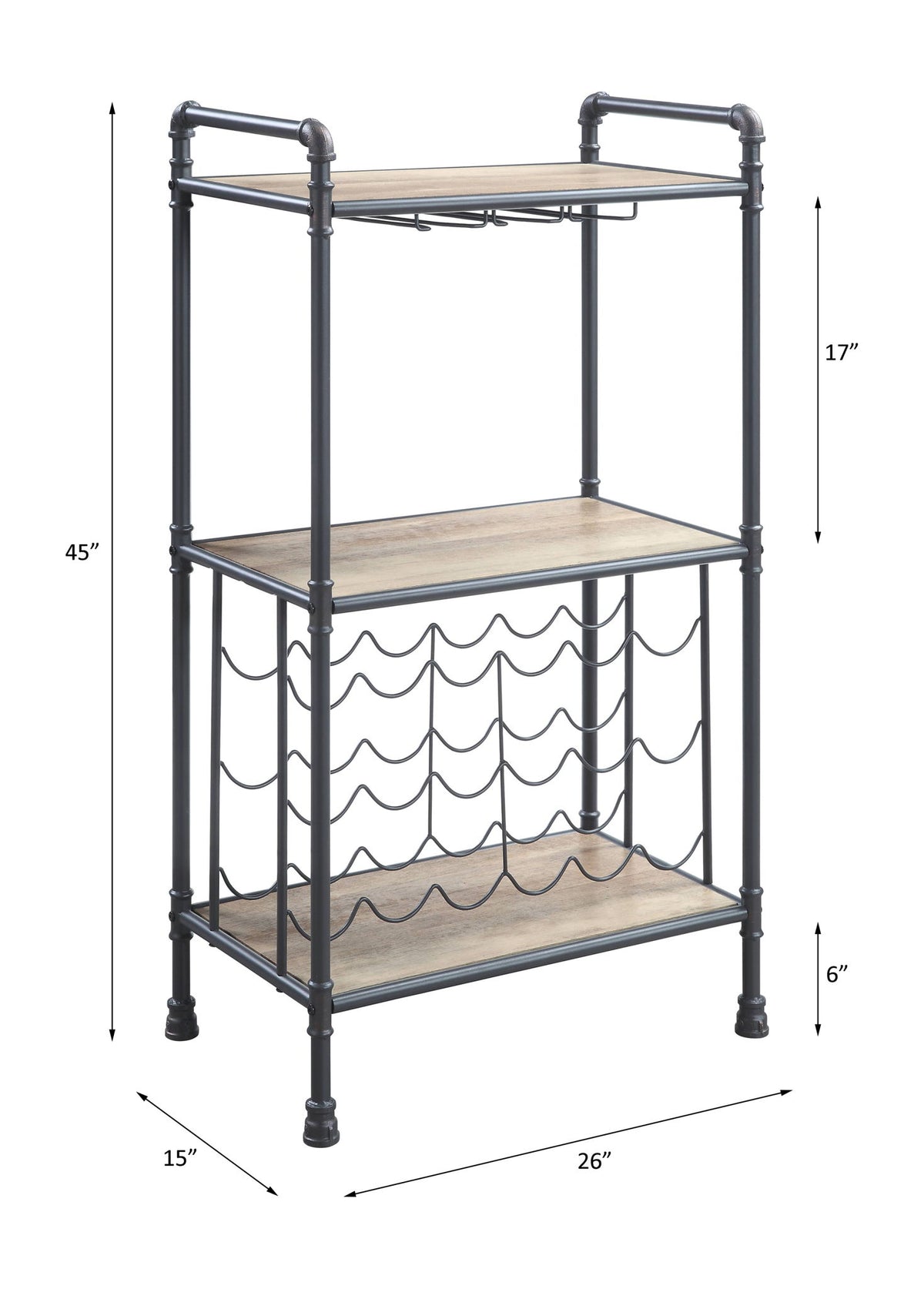 Brantley - Wine Rack - Antique Oak & Sandy Gray