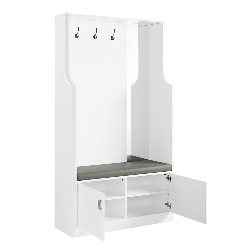 Buck II - Hall Tree - White High Gloss