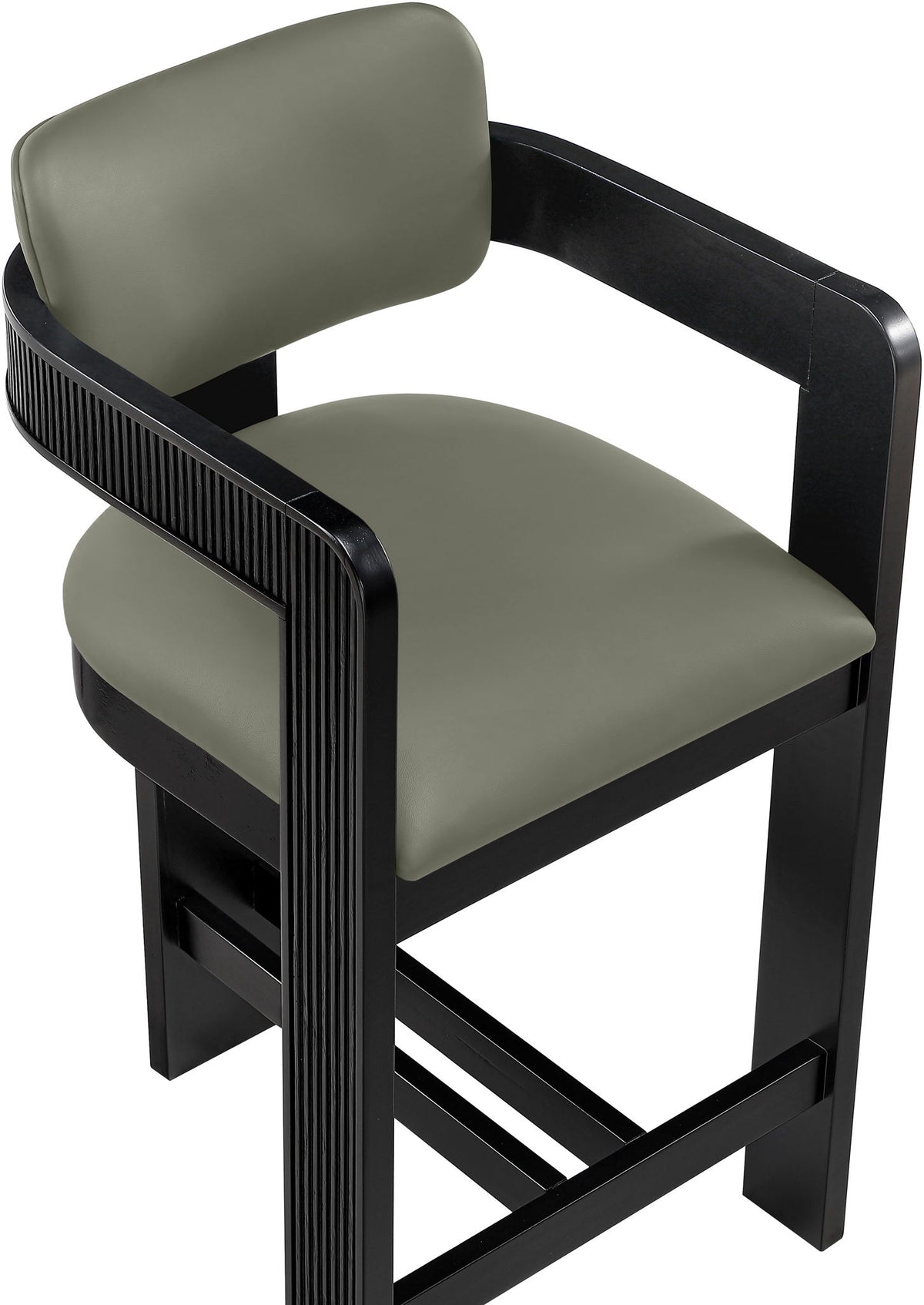 Sacha - Vegan Leather Upholstered Counter Stool With Black Base