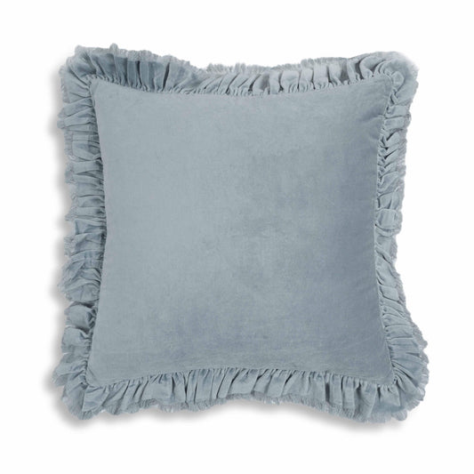 Alessia - Velvet Pillow - Distressed Blue