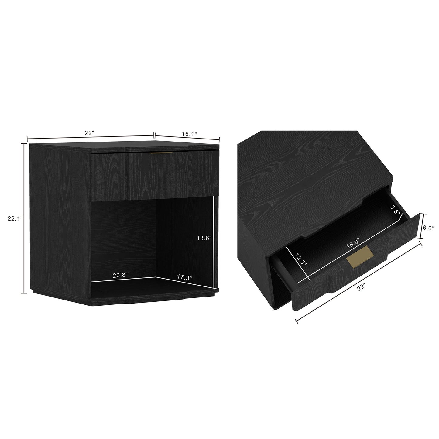 Manhattan Clive - 1-Drawer Nightstand