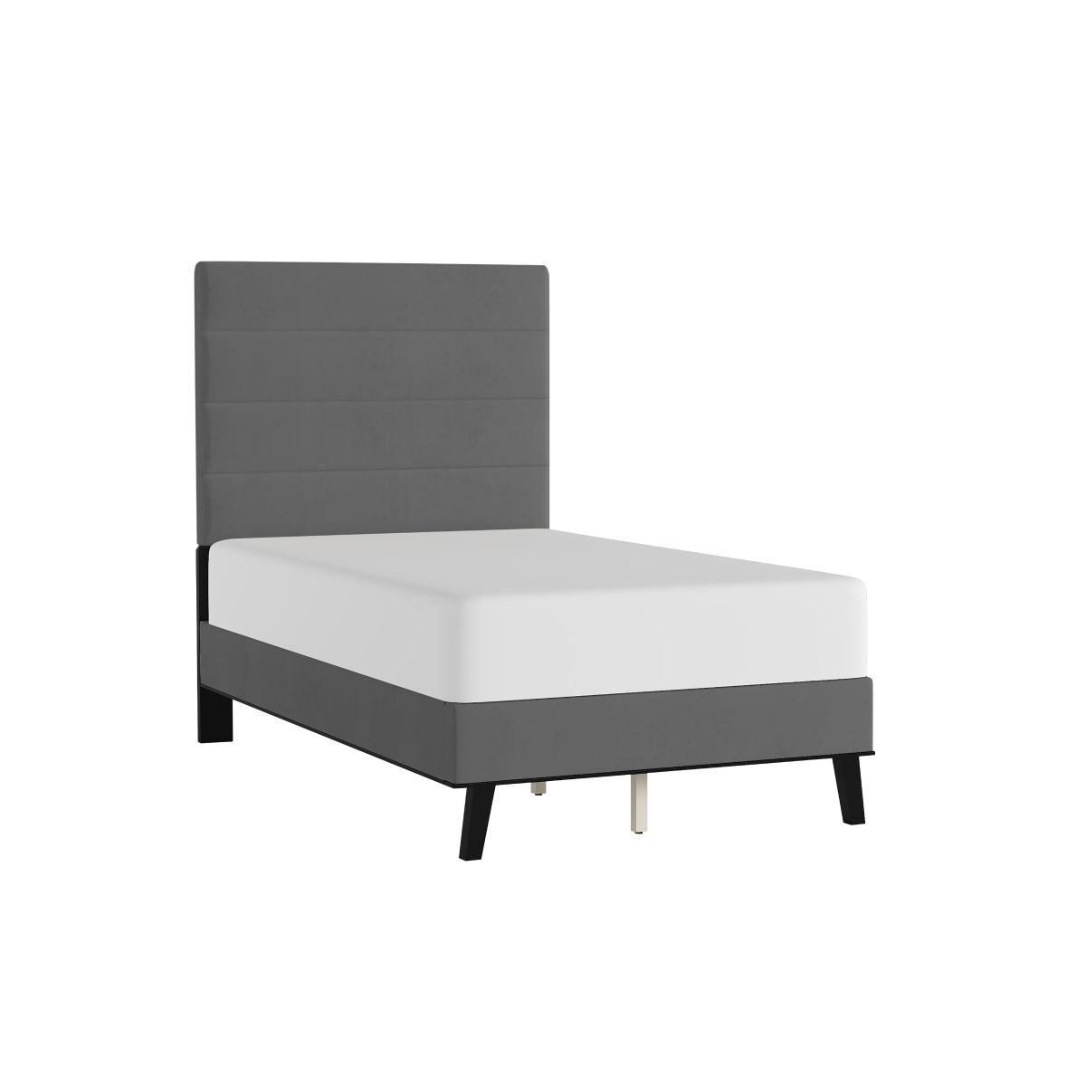44" Charcoal Microfiber Platform Bed