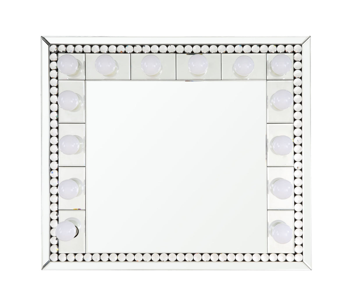 Farai - 28" Accent Mirror - Mirrored & Faux Crystal Diamonds