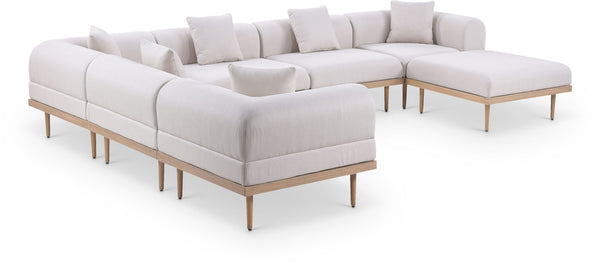 Laguna - 7 Piece Resilient Water Resistant Fabric 142" Upholstered Outdoor Patio Modular Sectional