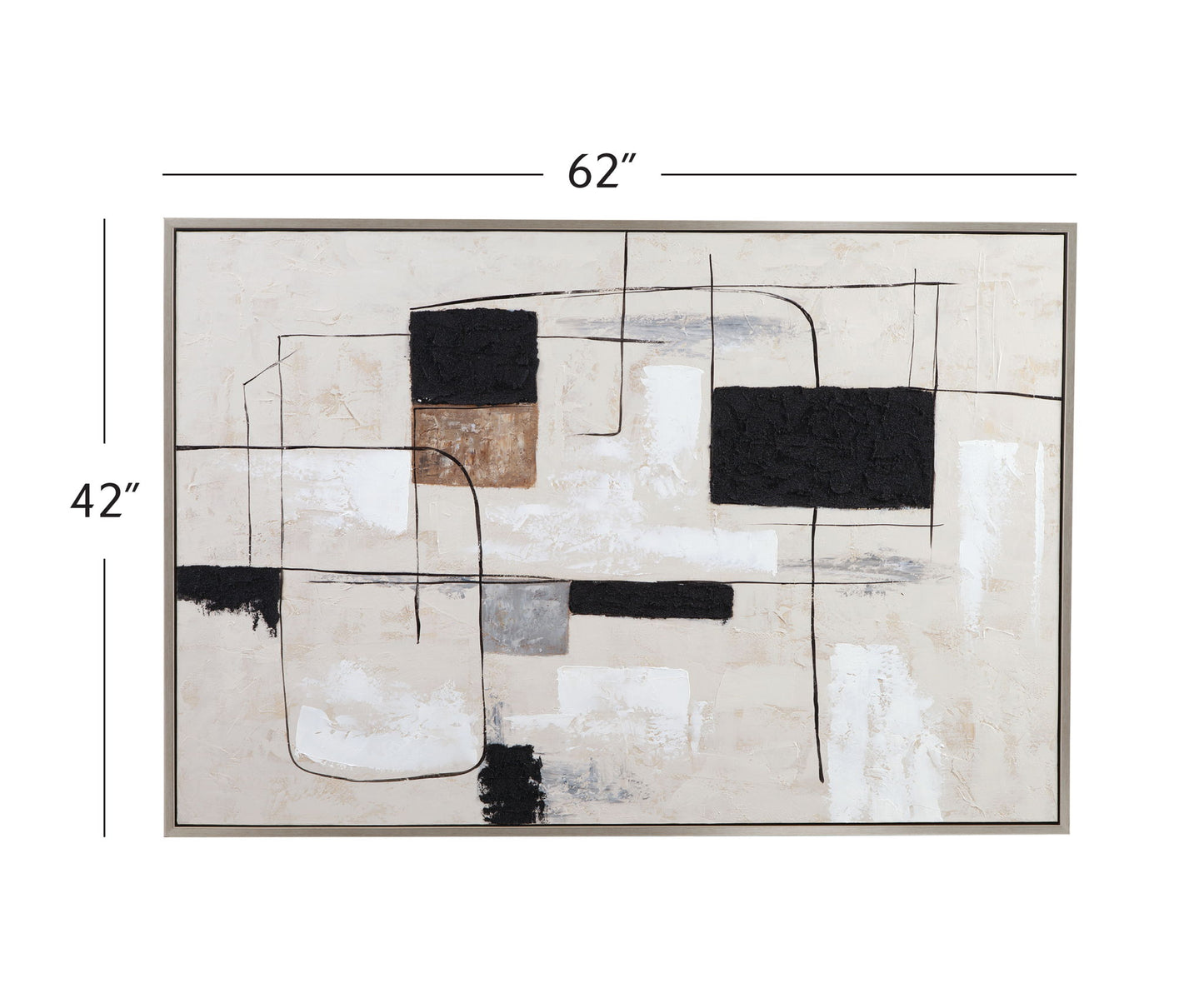 Quartershot Framed Canvas - Beige / Black