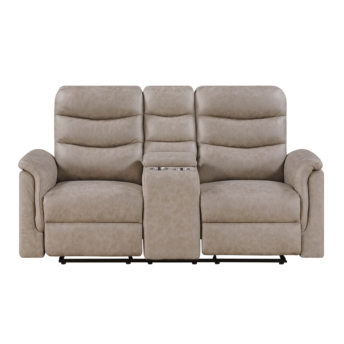 Metric Double Glider Reclining Love Seat with Center Console