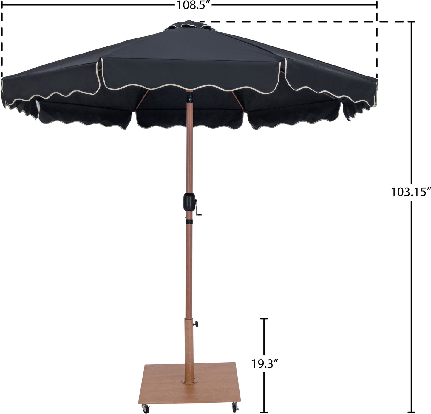 Amalfi - Aluminum Patio Umbrella - Light Brown Base / Light Brown Pole