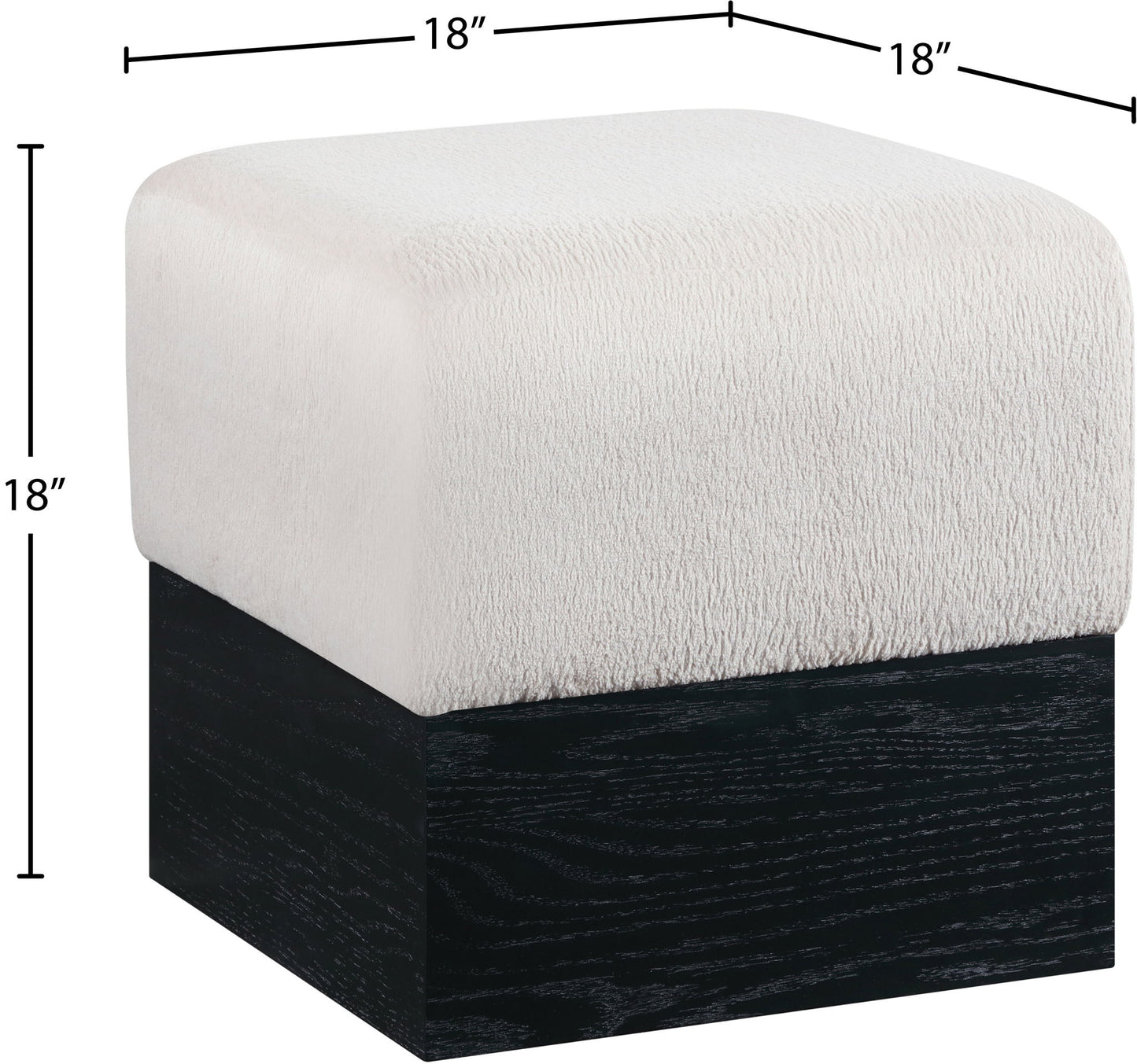 Havre - Ottoman / Stool With Black Base