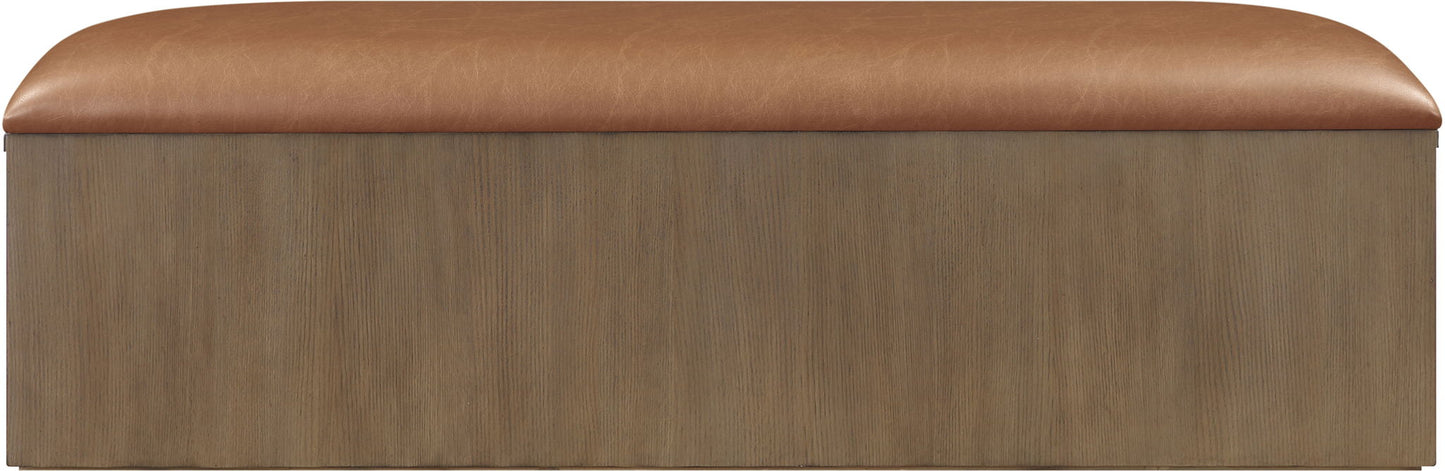 Velden - Upholstered Storage Bench With Stained Brown Base