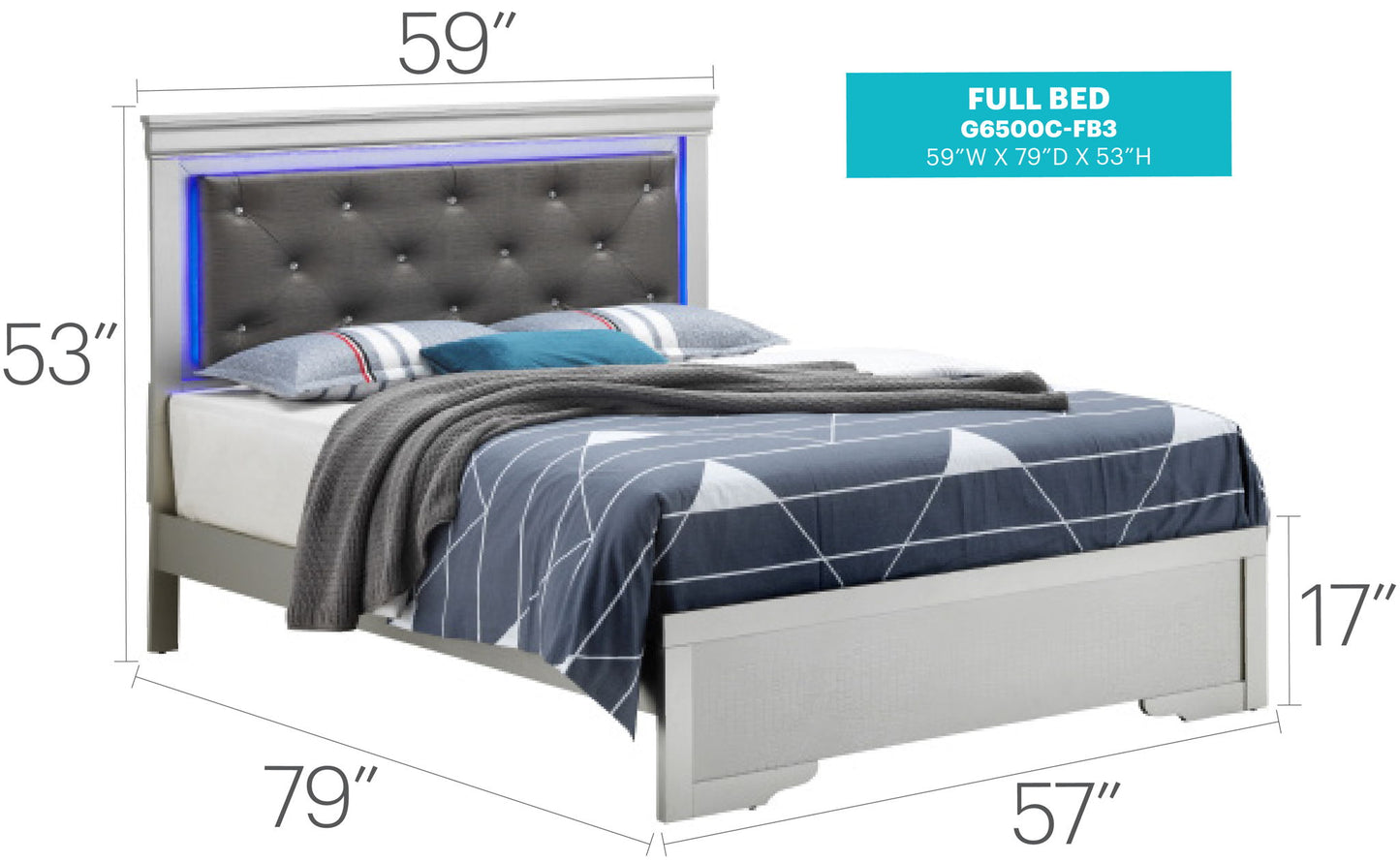 Glory Furniture - Lorana - Bed With LED