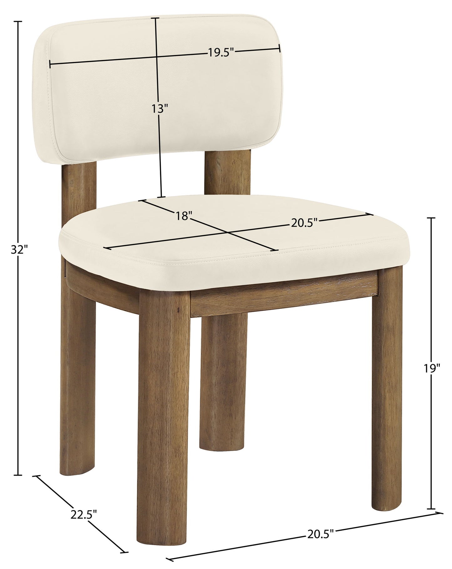 Paloma - Vegan Leather Upholstered Dining Chair (Set of 2) - Brown Frame