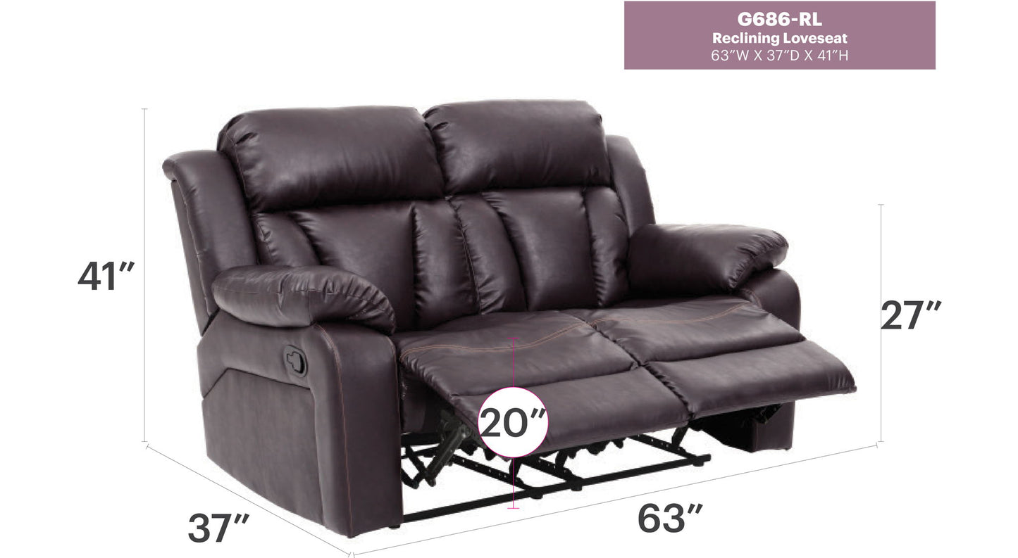 Glory Furniture - Daria - Reclining Loveseat