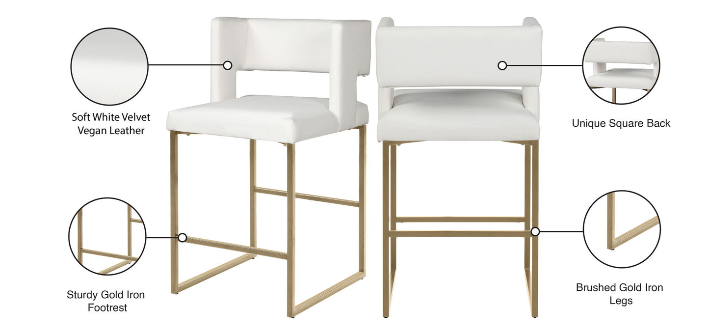 Caleb - Counter Stool with Gold Legs (Set of 2)