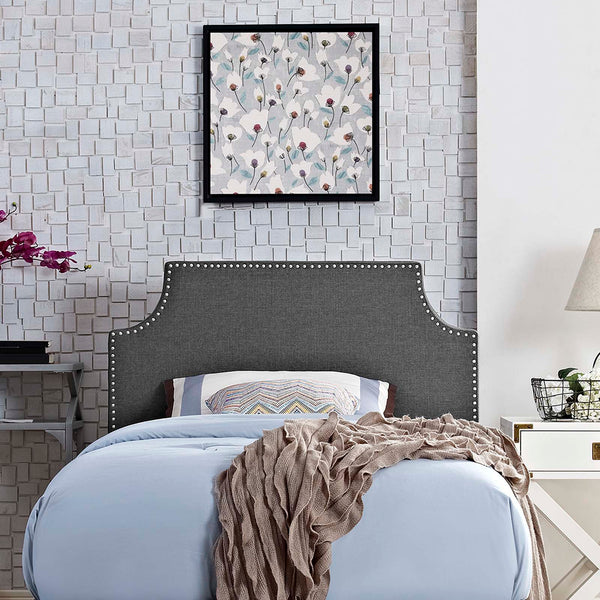 Laura Upholstered Fabric Headboard - Twin, Gray