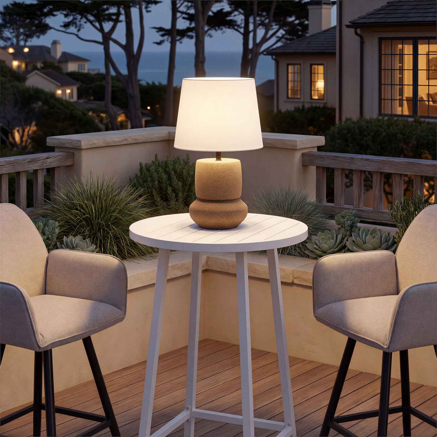 Seina - Solar Table Lamp - Natural / White