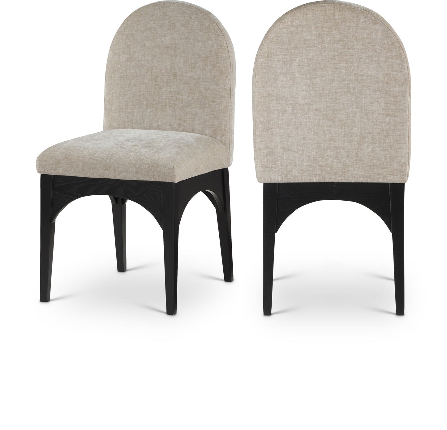 Waldorf - Chenille Dining Side Chair With Black Legs